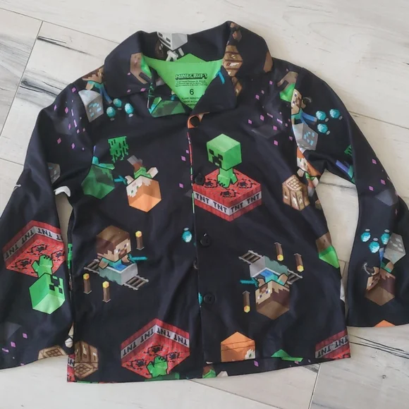 NWT Boys Minecraft Pajamas size 6 - Picture 2 of 5